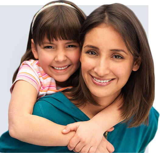 daughter hugging mother