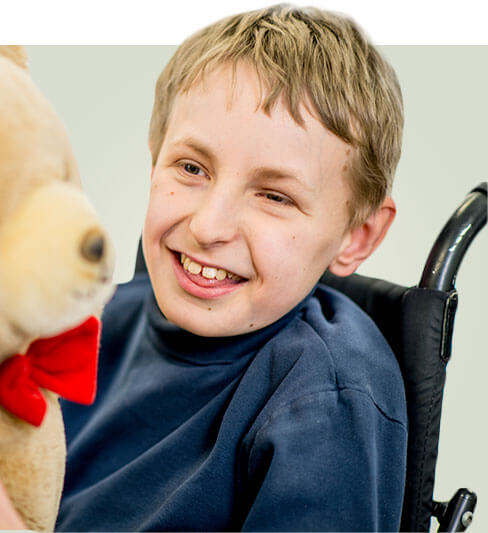 Special needs child smiling