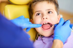 young boy at dentist