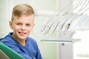 boy in dental chair