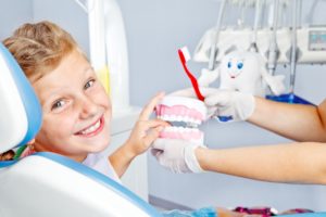 young girl at dentist