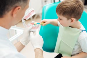 Young boy in dentist’s chair